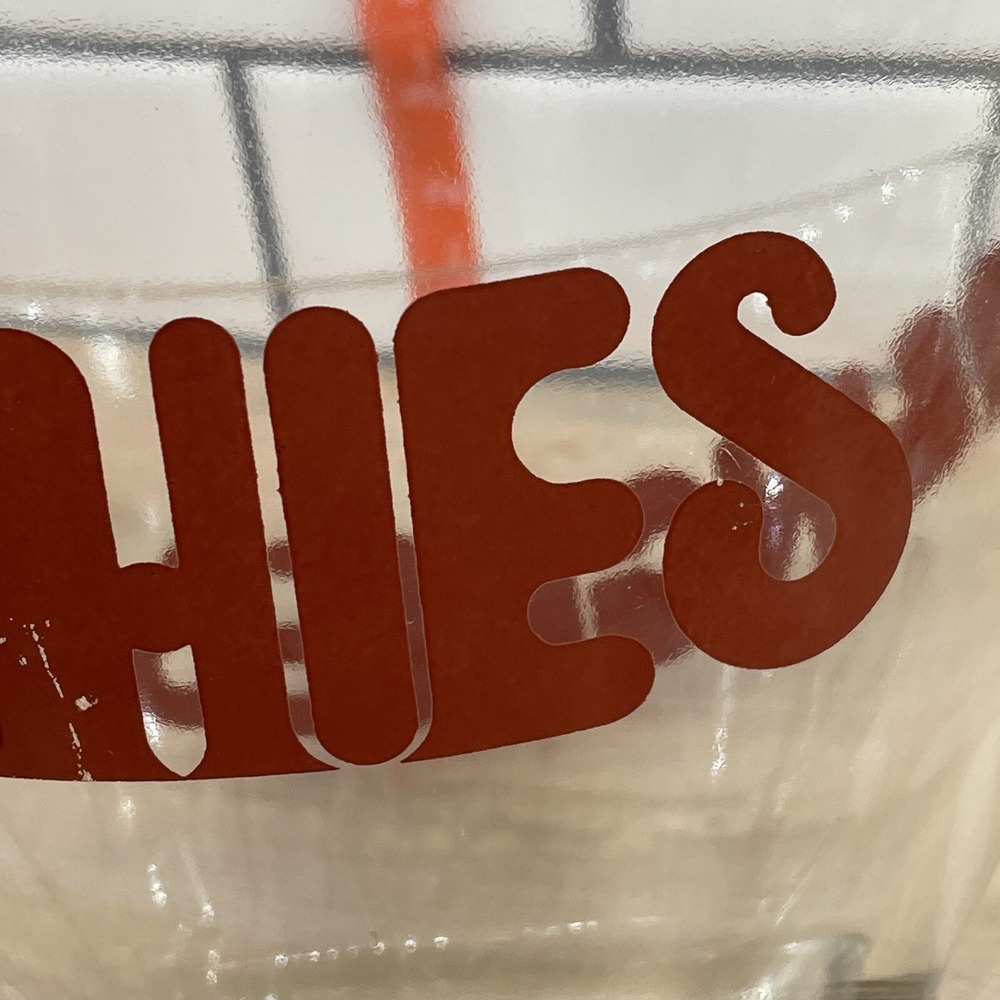 Vintage Munchies Wheaton Glass Snack Bowl Set Red Typography Heavy Set of 7 * - Picture 14 of 16